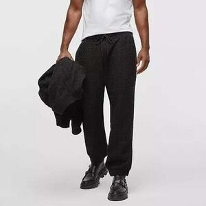 Mode of One Mens Regular Fit Tapered Leg Tweed Jogger Pants Black XL 100199584MN